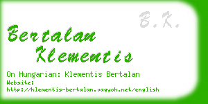 bertalan klementis business card